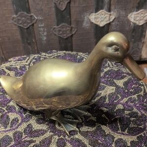 Vintage Brass Duck Figurine